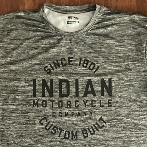 Indian Motorcycle Circle Icon Performance Men’s T-Shirt, Gray and Black, Size L - Picture 2 of 7